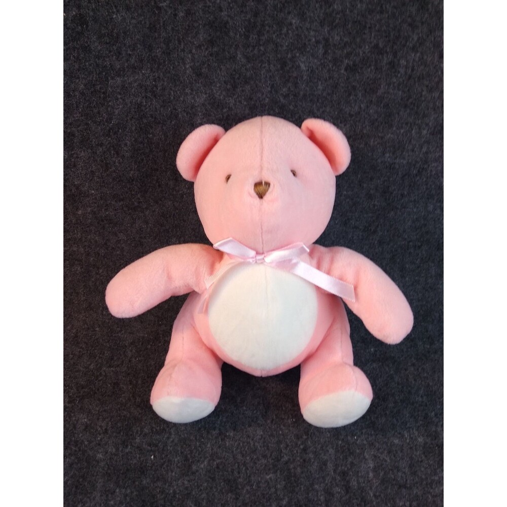 Pink Teddy Bear Plush Rattle Stuffed Animal Sewn Eyes Nose Frederick Atkins Inc
